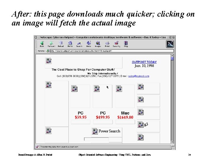 After: this page downloads much quicker; clicking on an image will fetch the actual