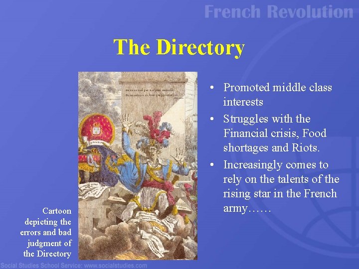 The Directory Cartoon depicting the errors and bad judgment of the Directory • Promoted