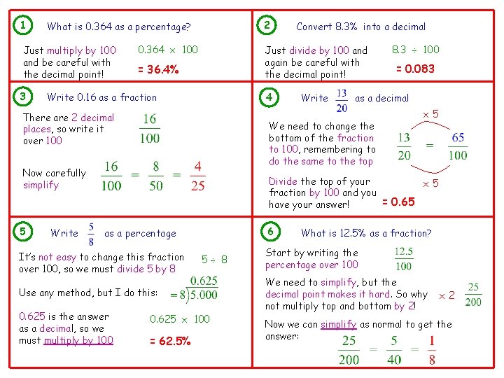 1 Just multiply by 100 and be careful with the decimal point! 3 2 1 Just multiply by 100 and be careful with the decimal point! 3 2