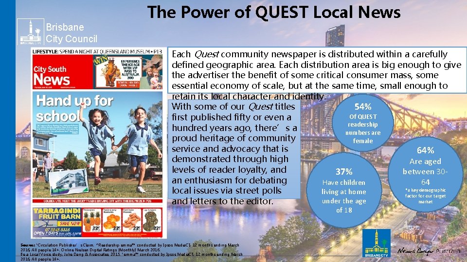 Brisbane City Council The Power of QUEST Local News Each Quest community newspaper is