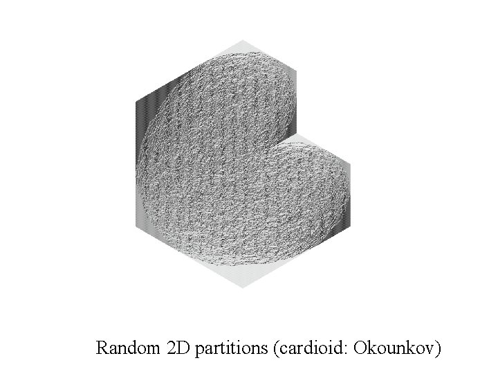 Random 2 D partitions (cardioid: Okounkov) 