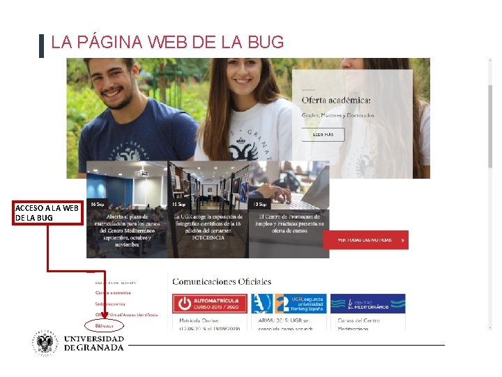 LA PÁGINA WEB DE LA BUG ACCESO A LA WEB DE LA BUG ELEMENTO