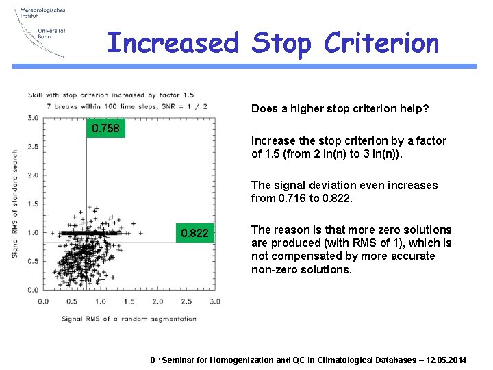 Increased Stop Criterion Does a higher stop criterion help? 0. 758 Increase the stop