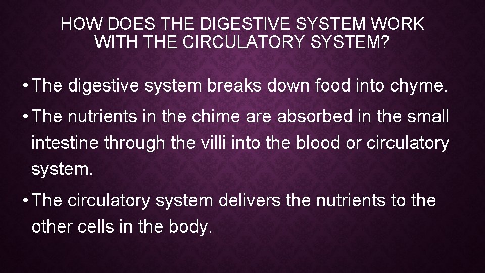 CONNECTIONS TO BODY SYSTEMS HOW IS THE EXCRETORY