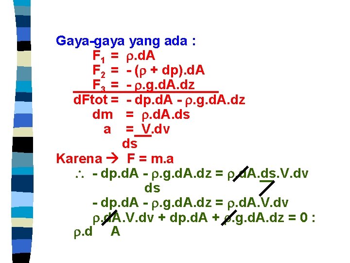 Gaya-gaya yang ada : F 1 = . d. A F 2 = -