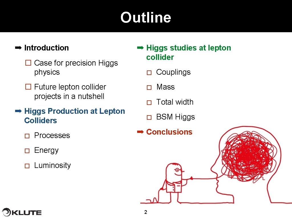 Outline ➡ Introduction � Case for precision Higgs physics � Future lepton collider projects