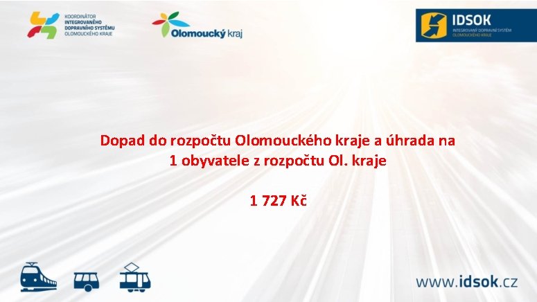 Dopad do rozpočtu Olomouckého kraje a úhrada na 1 obyvatele z rozpočtu Ol. kraje