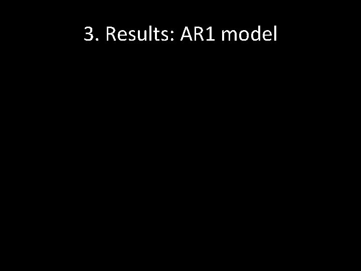 3. Results: AR 1 model 