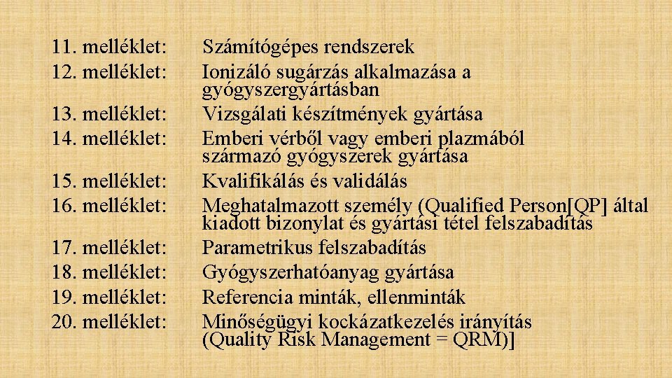 11. melléklet: 12. melléklet: 13. melléklet: 14. melléklet: 15. melléklet: 16. melléklet: 17. melléklet: