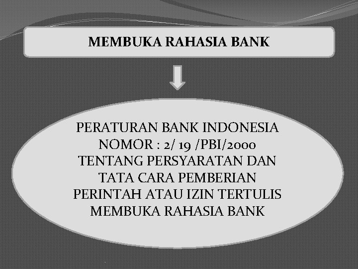 MEMBUKA RAHASIA BANK PERATURAN BANK INDONESIA NOMOR : 2/ 19 /PBI/2000 TENTANG PERSYARATAN DAN