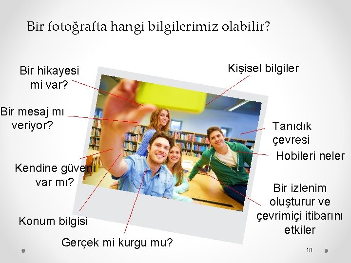 Bir fotoğrafta hangi bilgilerimiz olabilir? Bir hikayesi mi var? Bir mesaj mı veriyor? Kendine