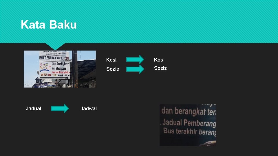 Kata Baku Jadual Jadwal Kost Kos Sozis Sosis 