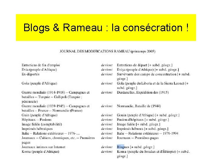 Blogs & Rameau : la consécration ! 