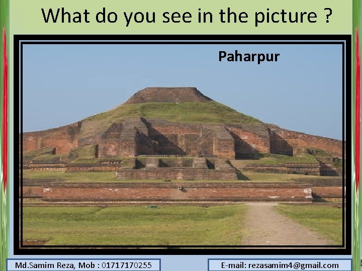What do you see in the picture ? Paharpur Md. Samim Reza, Mob :