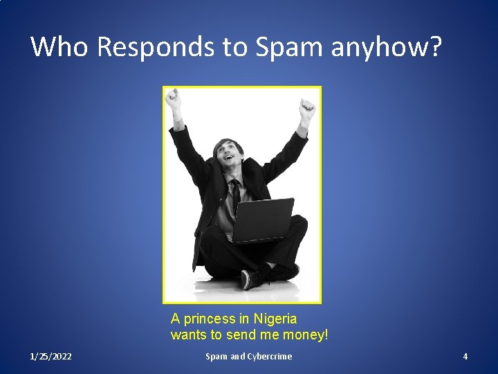Who Responds to Spam anyhow? A princess in Nigeria wants to send me money!