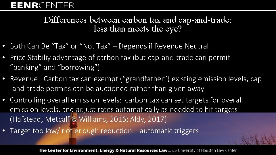Carbon Taxes and Carbon Cap and Trade Differences