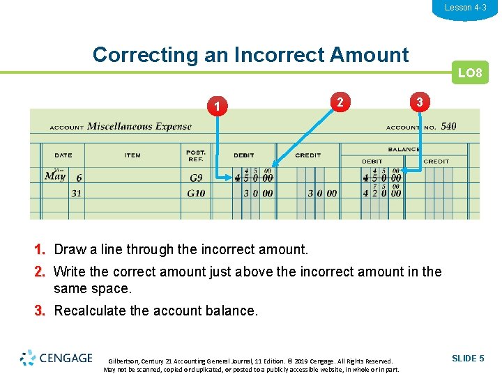 Lesson 4 -3 Correcting an Incorrect Amount 1 2 LO 8 3 1. Draw