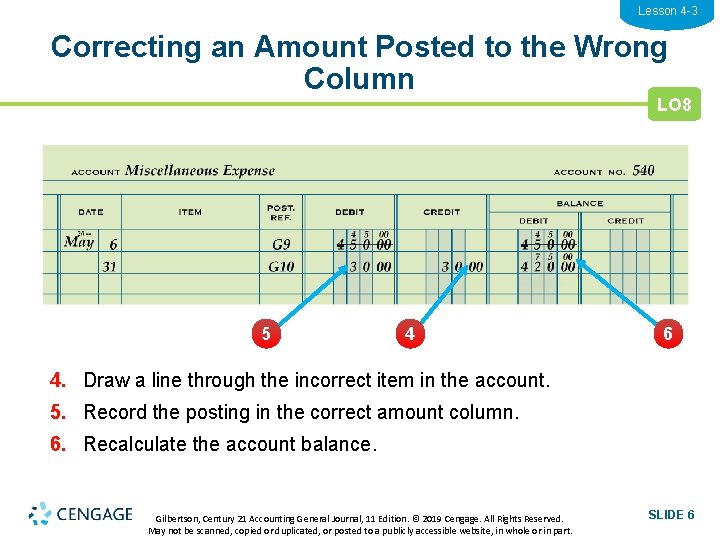 Lesson 4 -3 Correcting an Amount Posted to the Wrong Column LO 8 5