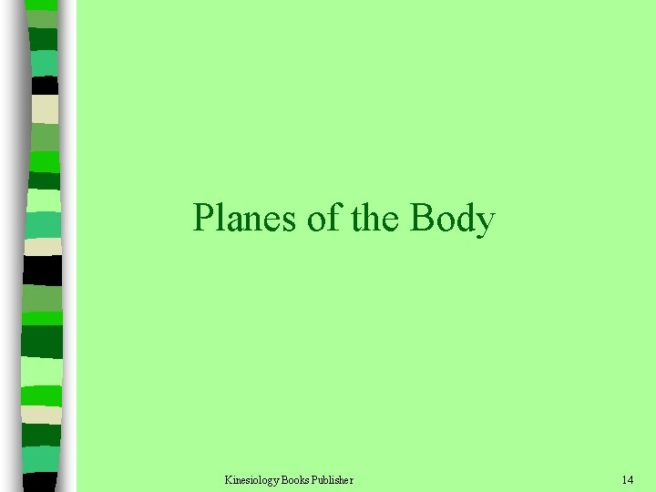 Planes of the Body Kinesiology Books Publisher 14 