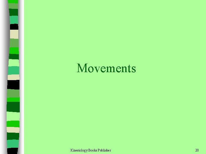 Movements Kinesiology Books Publisher 20 