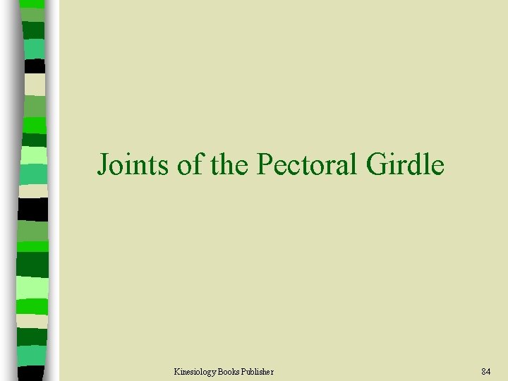 Joints of the Pectoral Girdle Kinesiology Books Publisher 84 