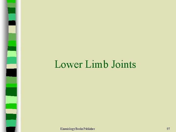 Lower Limb Joints Kinesiology Books Publisher 97 