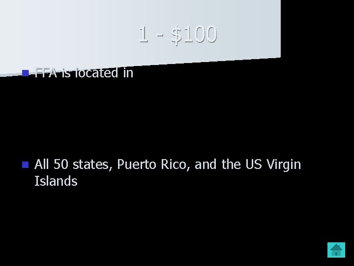 1 - $100 n FFA is located in n All 50 states, Puerto Rico, 1 - $100 n FFA is located in n All 50 states, Puerto Rico,