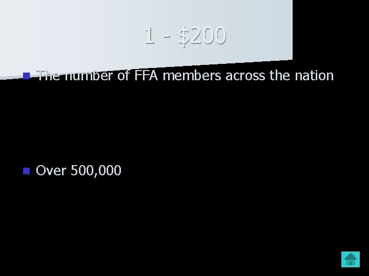 1 - $200 n The number of FFA members across the nation n Over 1 - $200 n The number of FFA members across the nation n Over