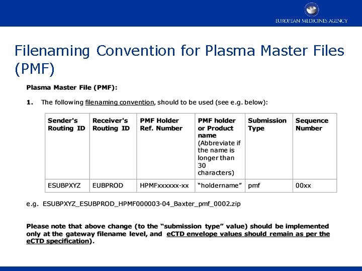 Filenaming Convention for Plasma Master Files (PMF) 