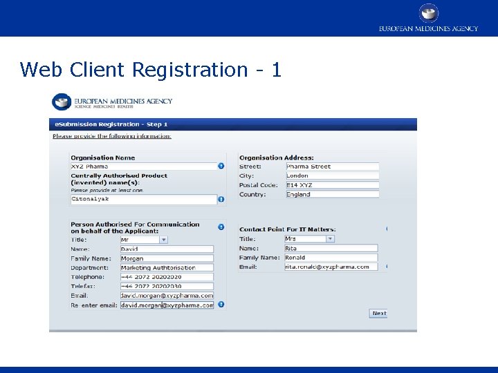 Web Client Registration - 1 