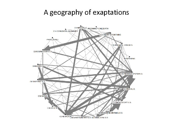 A geography of exaptations 