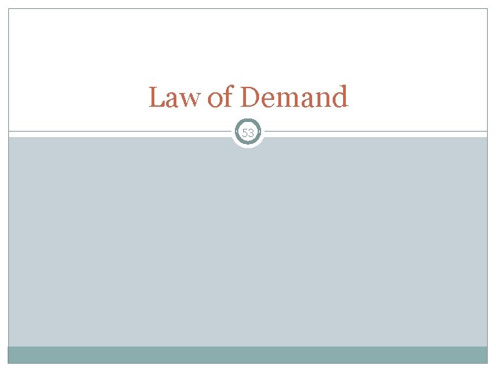 Law of Demand 53 