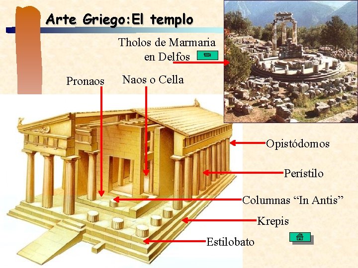 Arte Griego: El templo Tholos de Marmaria en Delfos Pronaos Naos o Cella Opistódomos