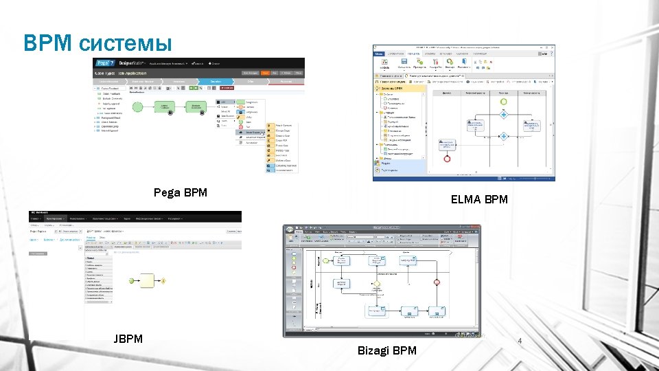 BPM системы Pega BPM JBPM ELMA BPM Bizagi BPM 4 