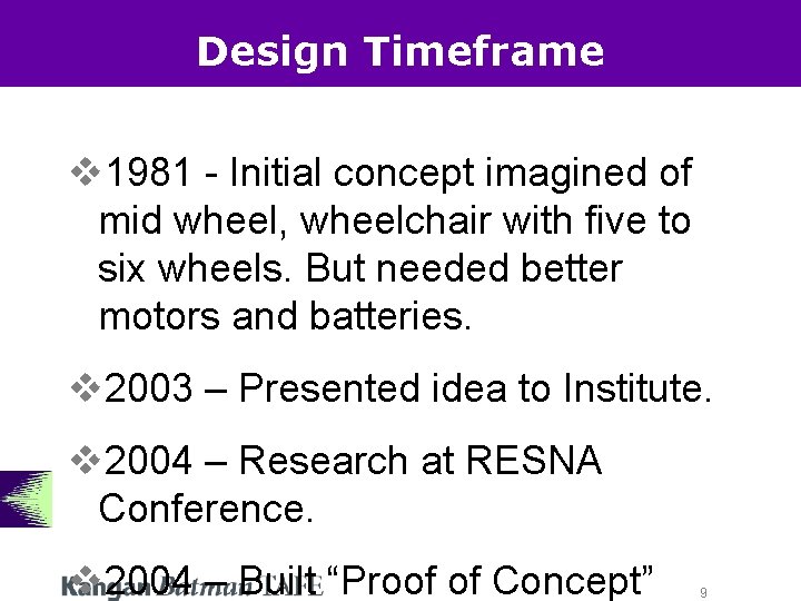 Design Timeframe v 1981 - Initial concept imagined of mid wheel, wheelchair with five Design Timeframe v 1981 - Initial concept imagined of mid wheel, wheelchair with five