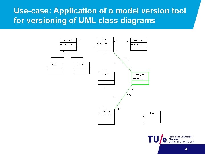 Use-case: Application of a model version tool for versioning of UML class diagrams 19
