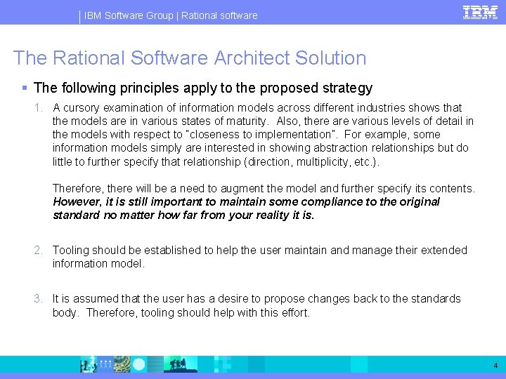 IBM Software Group | Rational software The Rational Software Architect Solution § The following