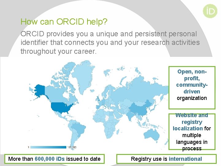 How can ORCID help? ORCID provides you a unique and persistent personal identifier that