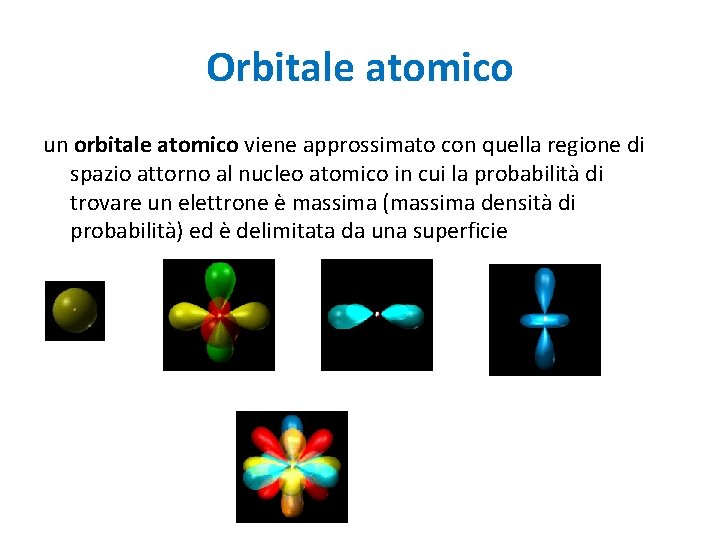 Orbitale atomico un orbitale atomico viene approssimato con quella regione di spazio attorno al