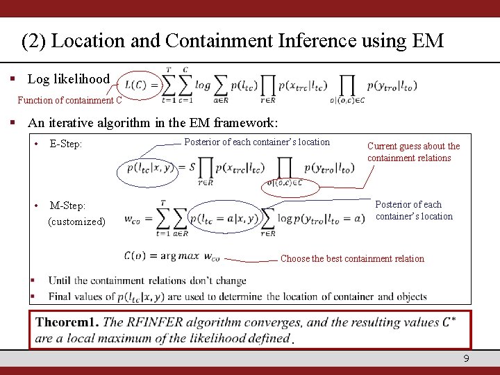 (2) Location and Containment Inference using EM § Log likelihood Function of containment C