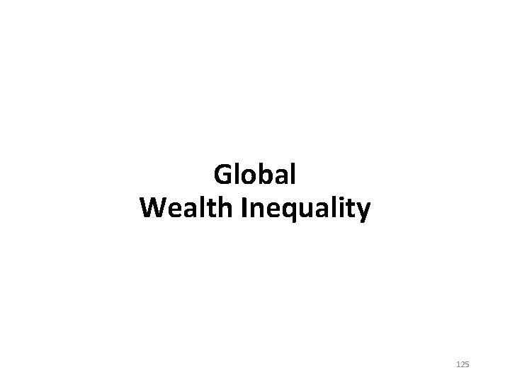 Global Wealth Inequality 125 