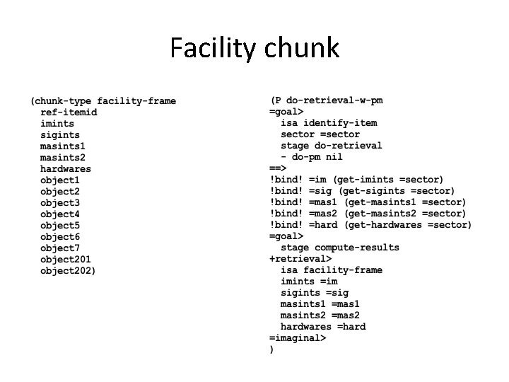 Facility chunk 
