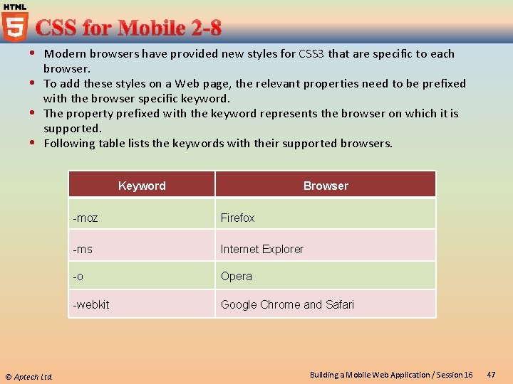  Modern browsers have provided new styles for CSS 3 that are specific to