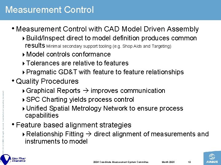 Measurement Control • Measurement Control with CAD Model Driven Assembly 4 Build/Inspect direct to