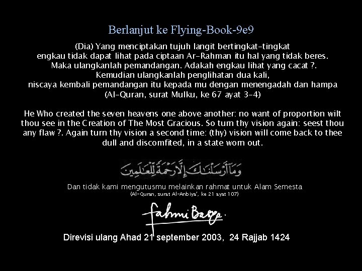 Berlanjut ke Flying-Book-9 e 9 (Dia) Yang menciptakan tujuh langit bertingkat-tingkat engkau tidak dapat