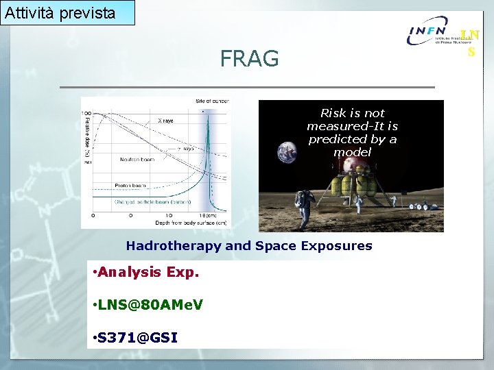 Attivitàprevista LN S FRAG Risk is not measured-It is predicted by a model Hadrotherapy