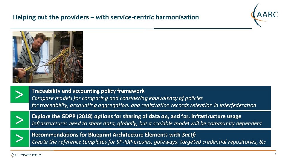 Helping out the providers – with service-centric harmonisation ˃ ˃ ˃ Traceability and accounting