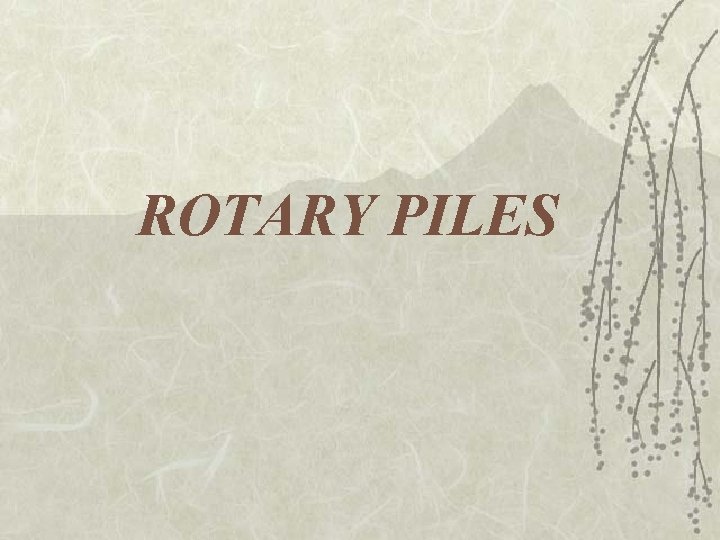 ROTARY PILES 