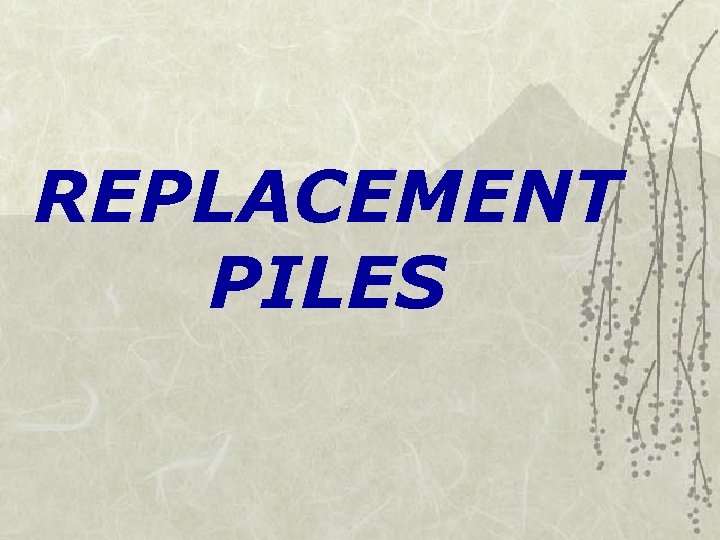 REPLACEMENT PILES 