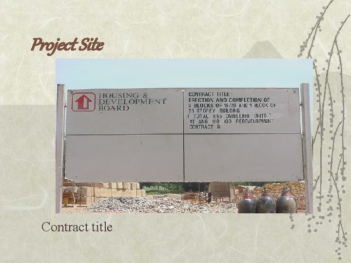 Project Site Contract title 